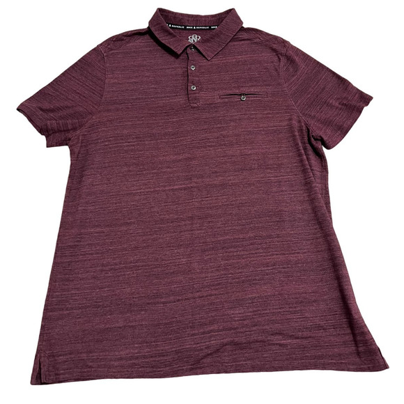 Rock & Republic Burgundy Short Sleeve Three Button Performance Polo, Size XXL - Picture 1 of 3